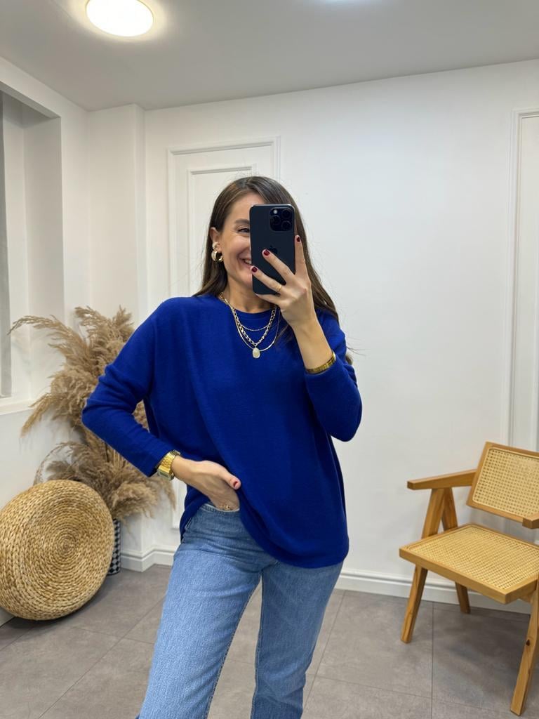 Sax Bisiklet Yaka Yumoş Triko Bluz 0050