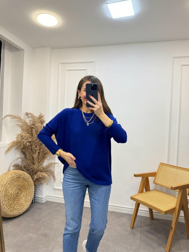 Sax Bisiklet Yaka Yumoş Triko Bluz 0050