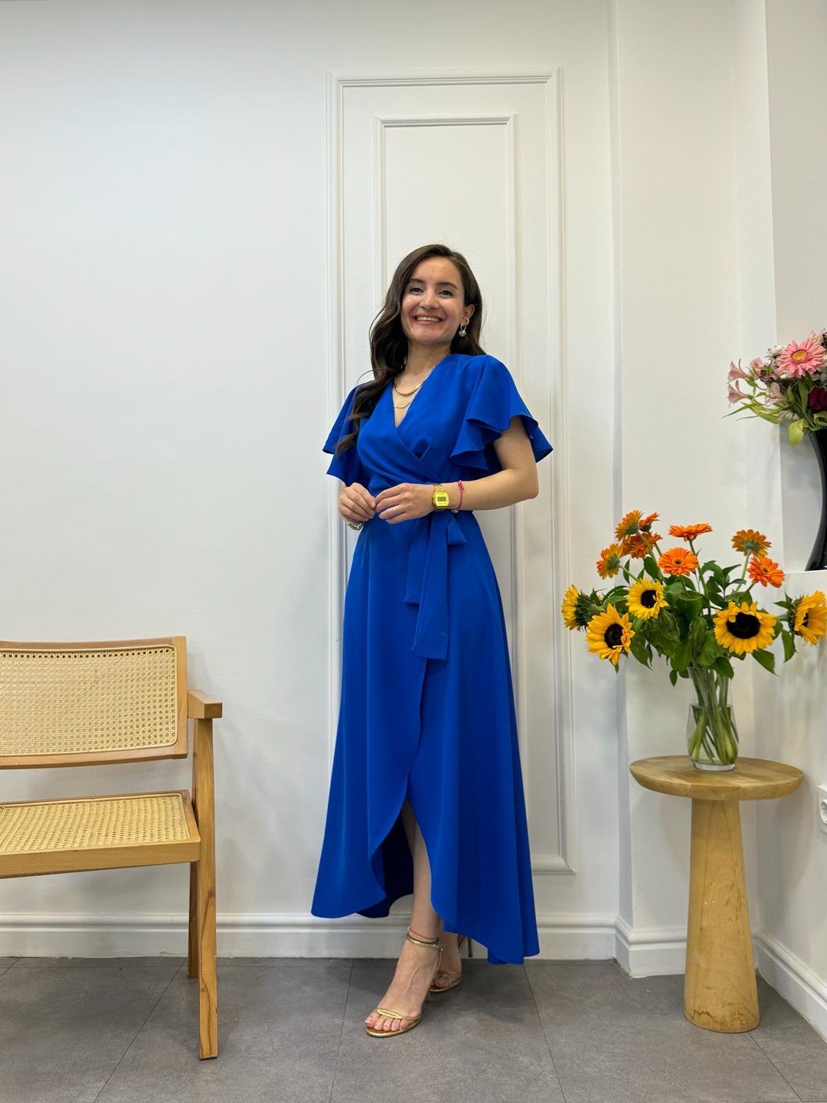 Sax Midi Boy Anvelop Elbise 3095