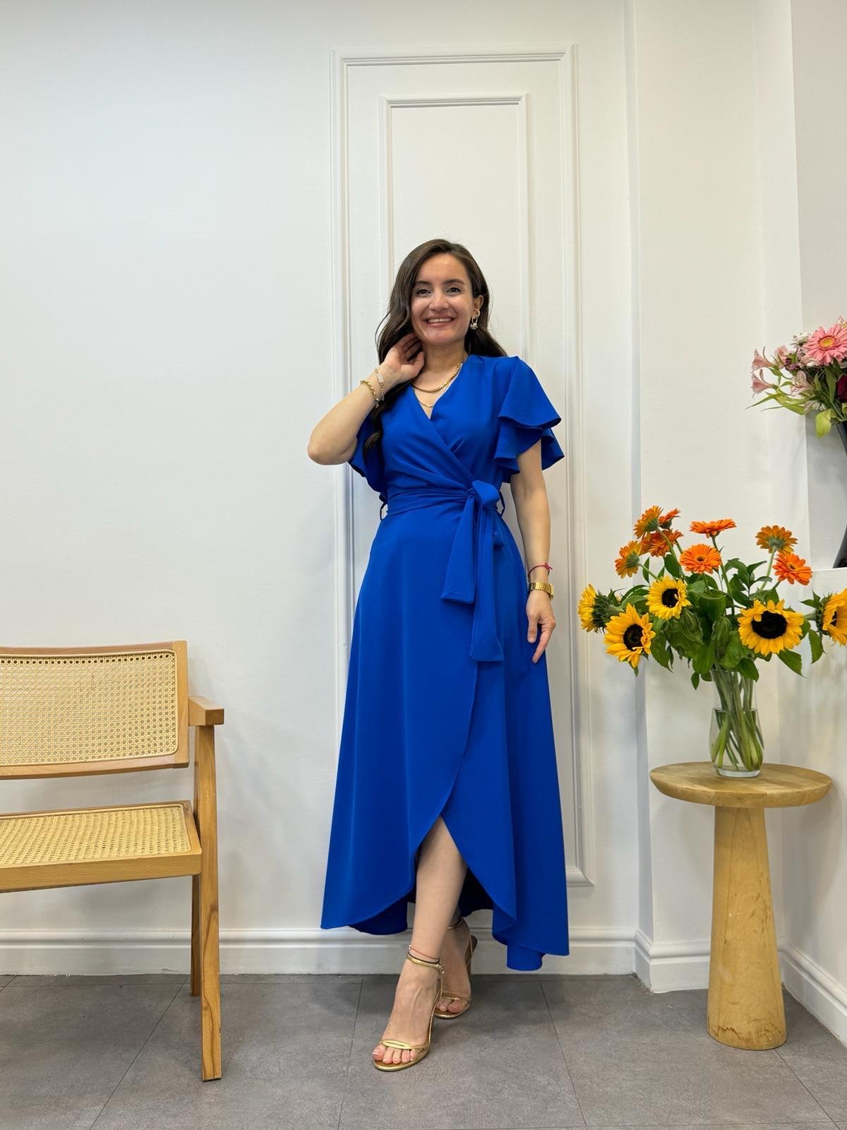 Sax Midi Boy Anvelop Elbise 3095