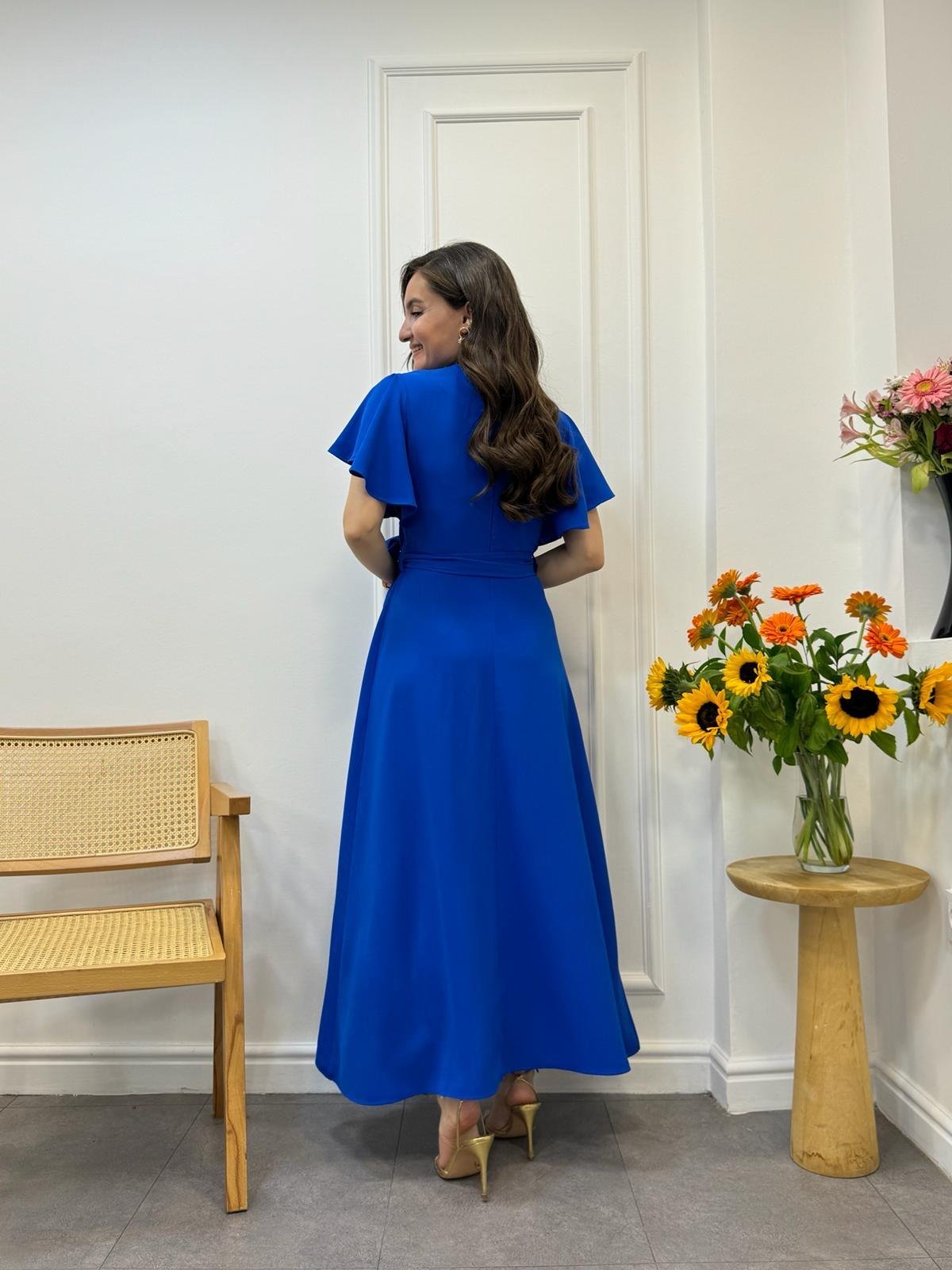 Sax Midi Boy Anvelop Elbise 3095