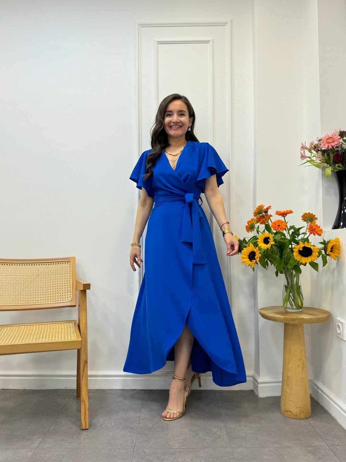 Sax Midi Boy Anvelop Elbise 3095