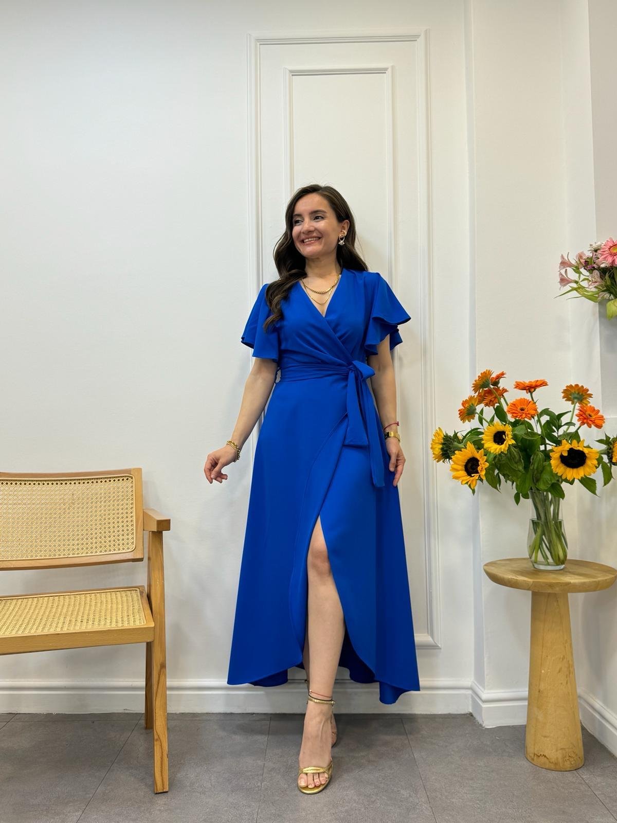 Sax Midi Boy Anvelop Elbise 3095