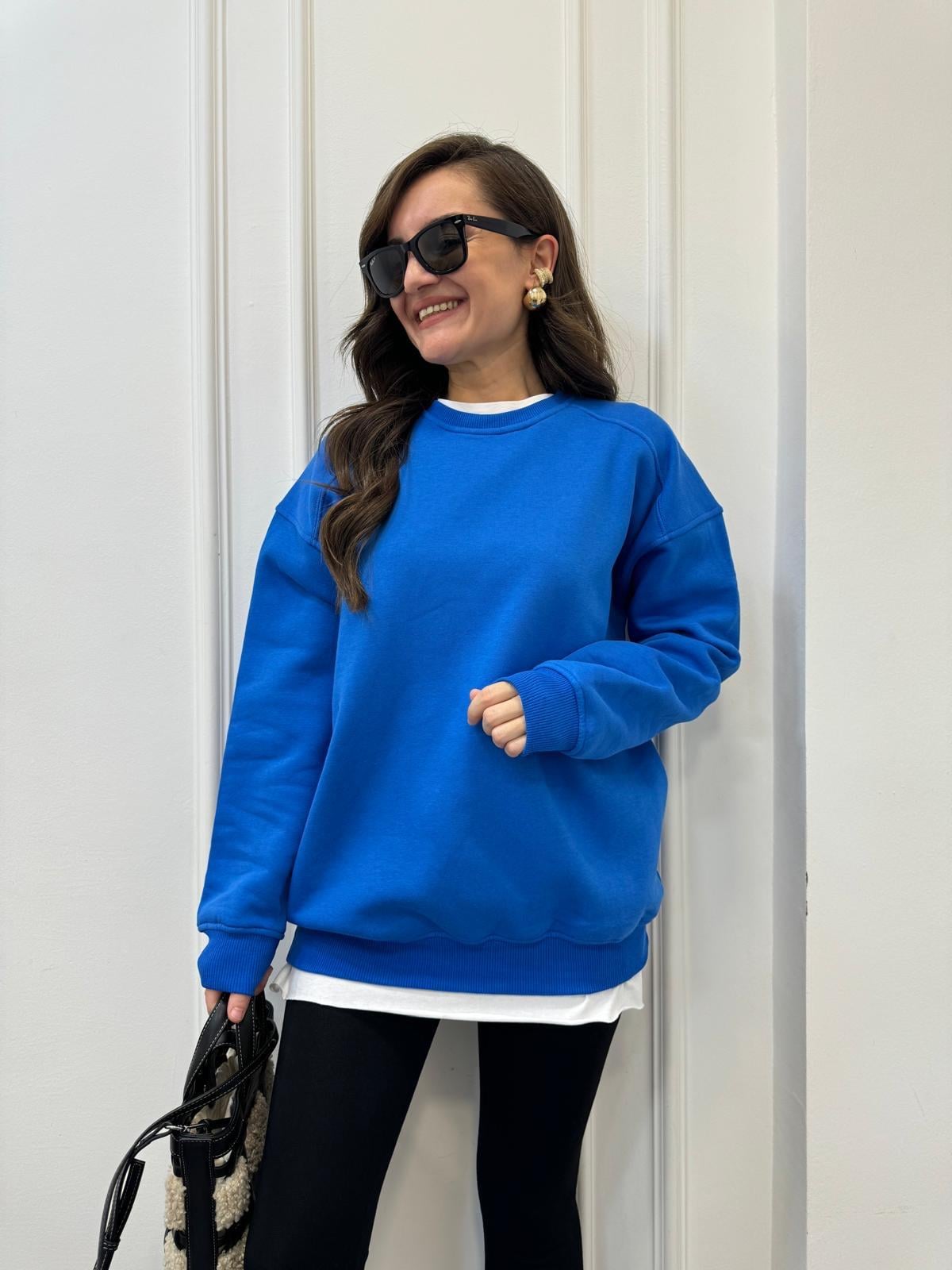 Sax Oversize Bisiklet Yaka Sweatshırt 7912