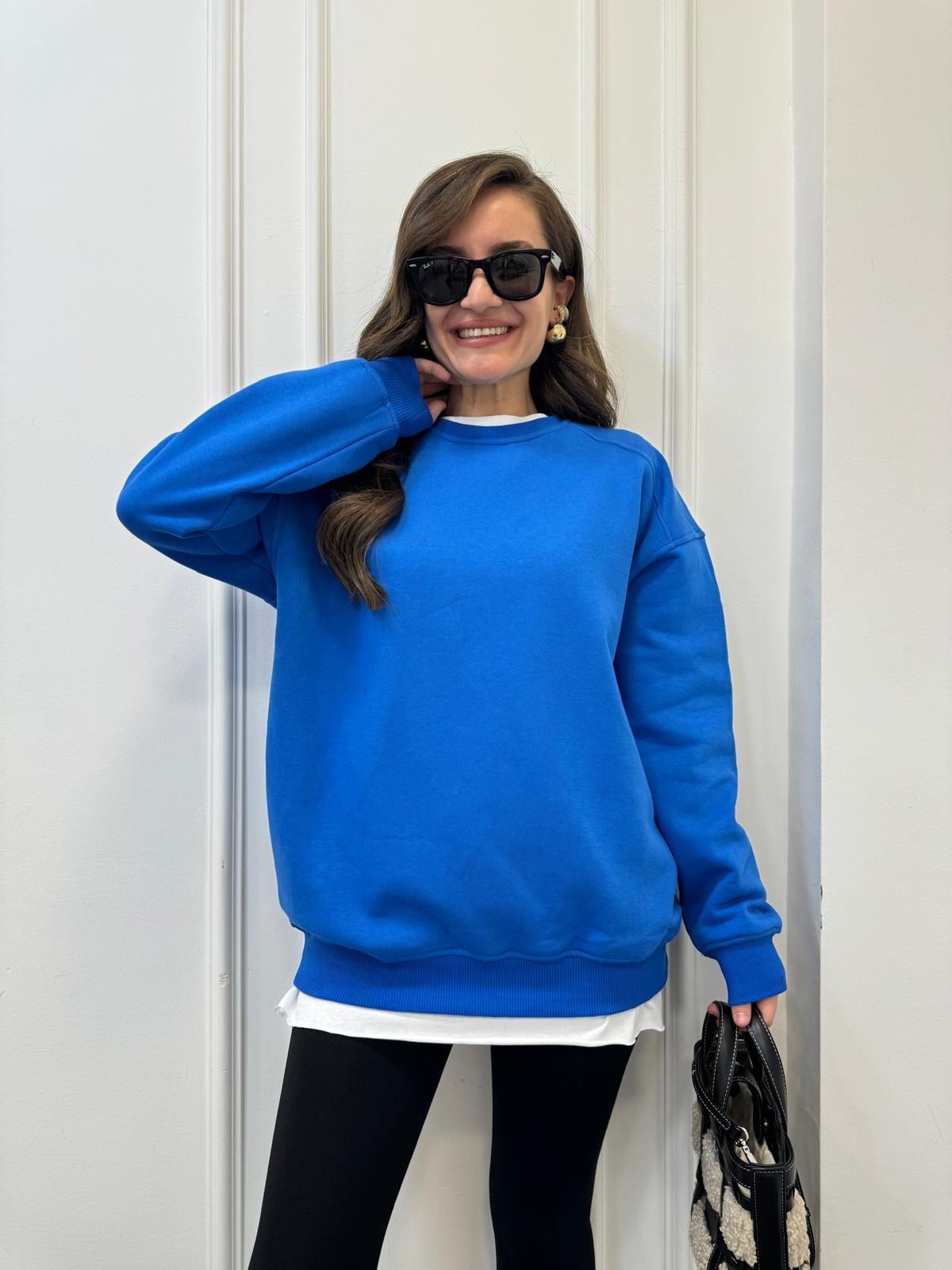 Sax Oversize Bisiklet Yaka Sweatshırt 7912