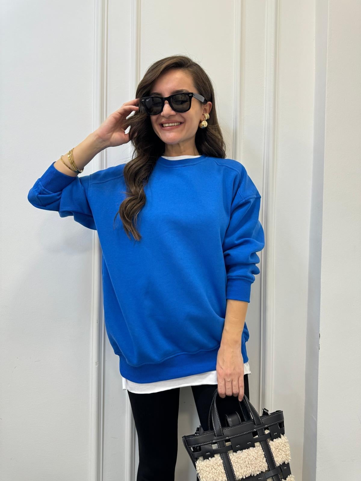 Sax Oversize Bisiklet Yaka Sweatshırt 7912