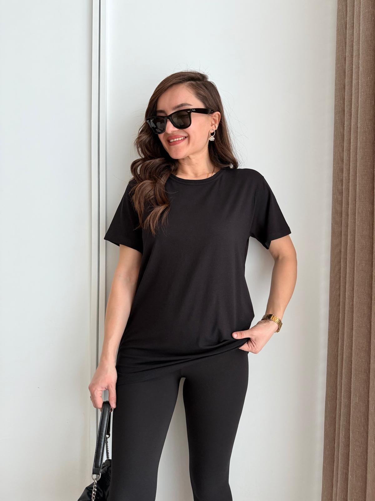 Siyah Bisiklet Yaka Basic Tshirt 29775