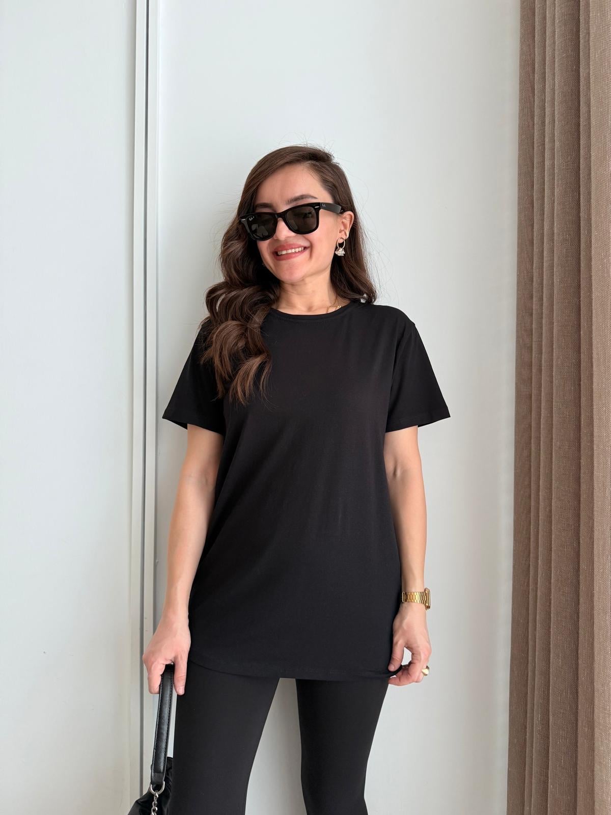 Siyah Bisiklet Yaka Basic Tshirt 29775