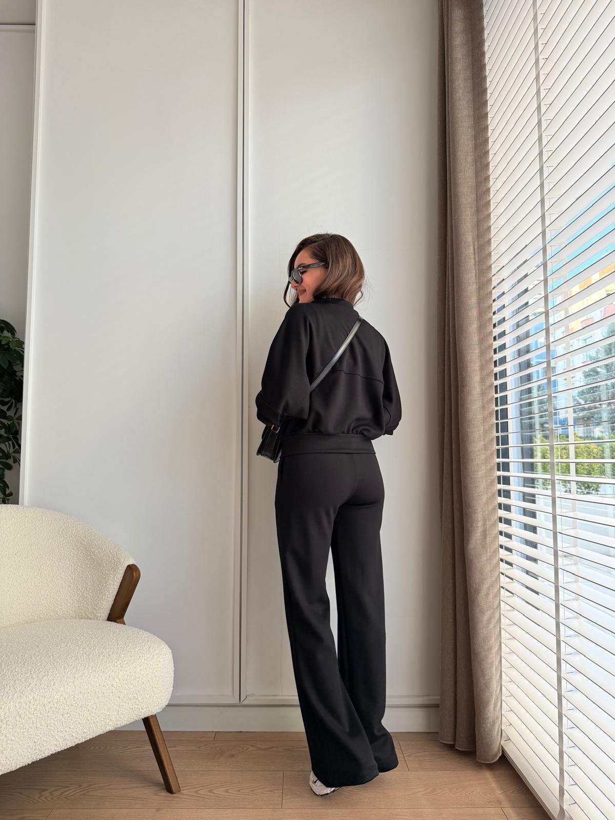 Siyah Çımalı Pantolon Ceket Takım 1099