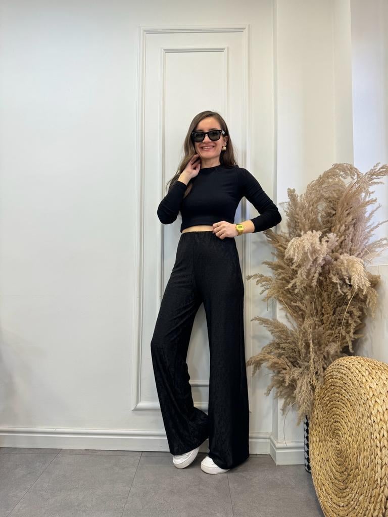 Siyah Desenli Orjinal Marka Model Salaş Pantolon 2401