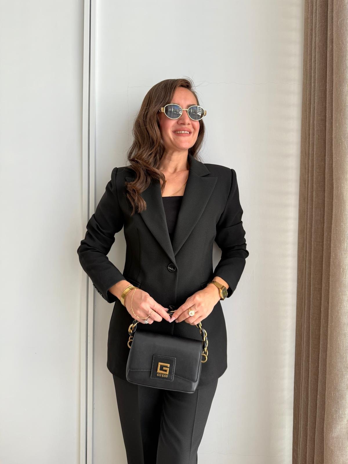 Siyah Düğmeli Slimfit Blazer Ceket 7542