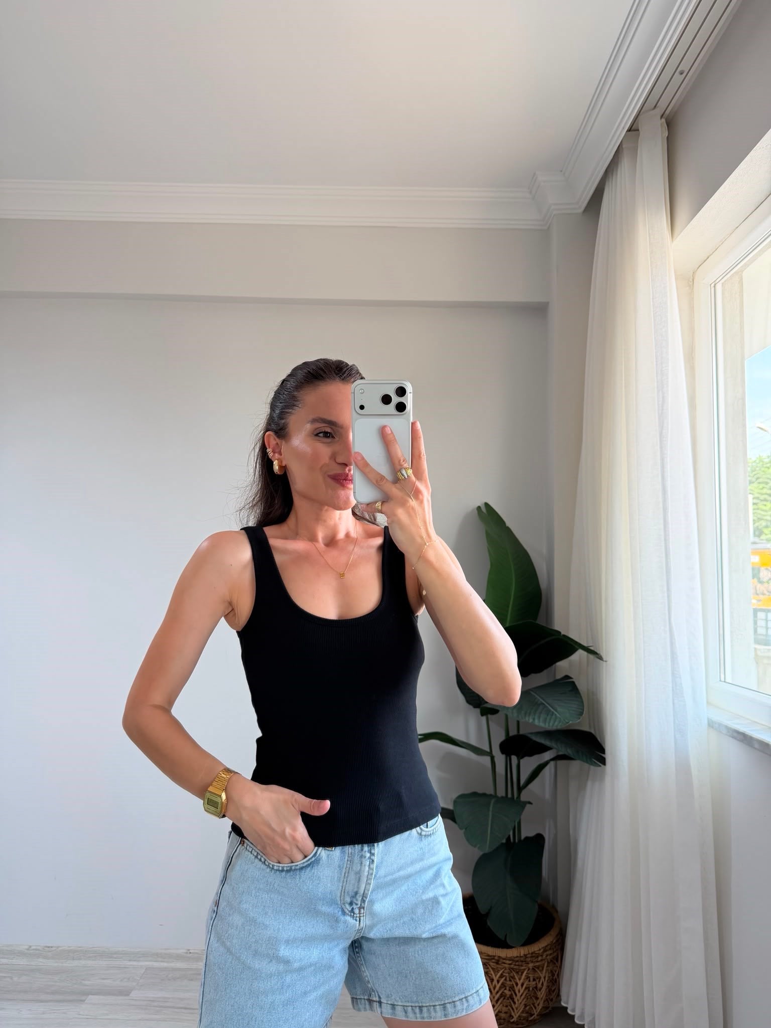 Siyah Göğüs Pedli Fitilli Atlet 61053