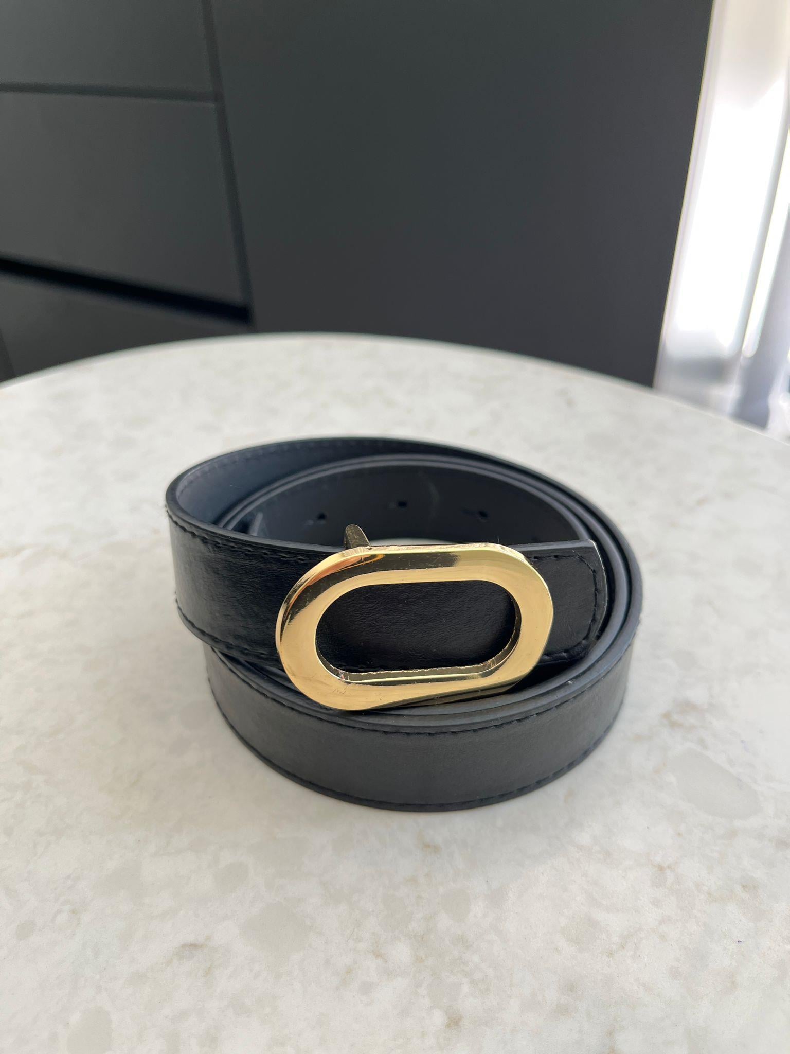 Siyah Gold Tokalı Oval İthal Kemer SB15