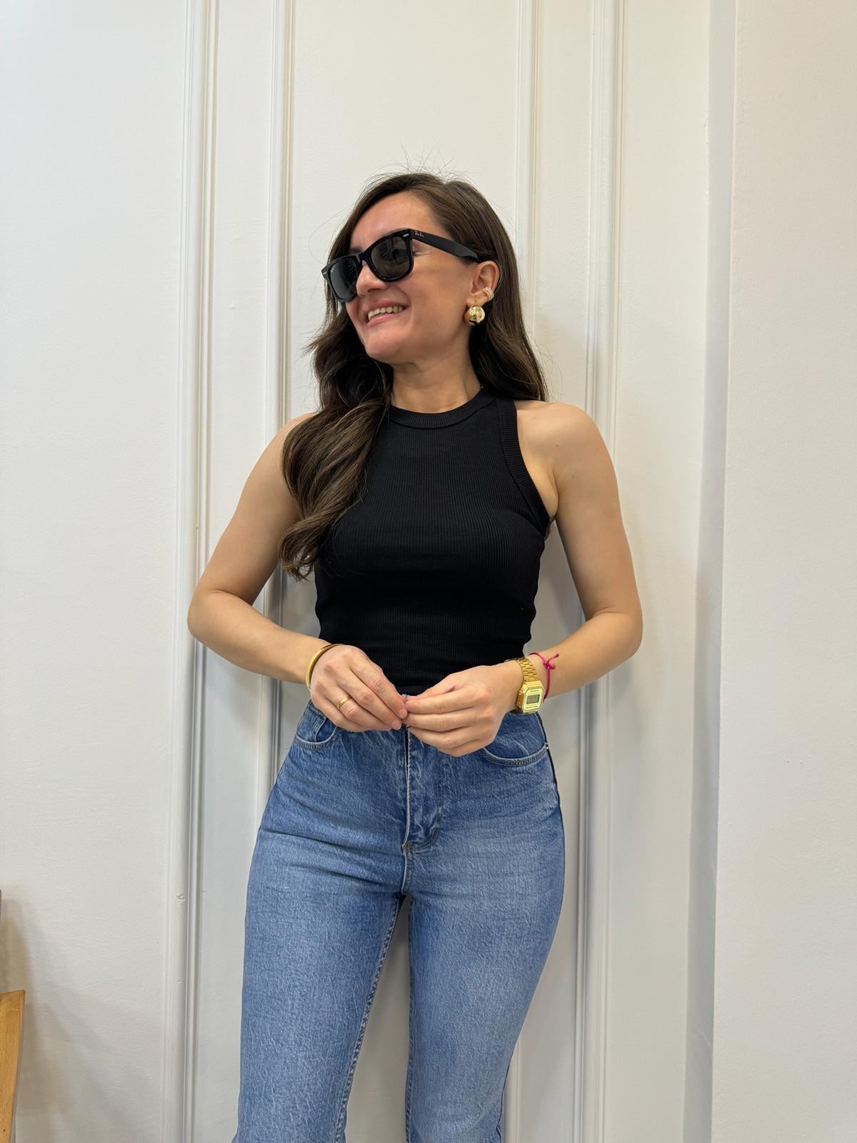 Siyah Halter Yaka Atlet 3402