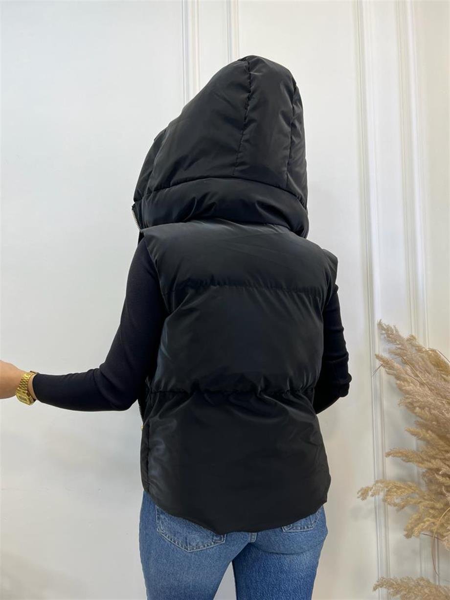 Siyah Kapüşonlu İnfinity Şişme Yelek 11103