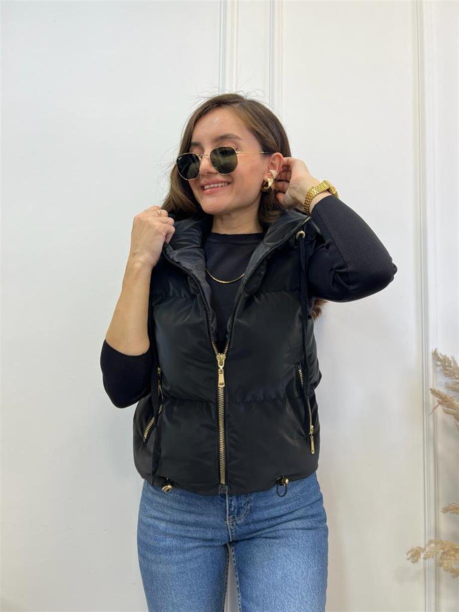 Siyah Kapüşonlu İnfinity Şişme Yelek 11103