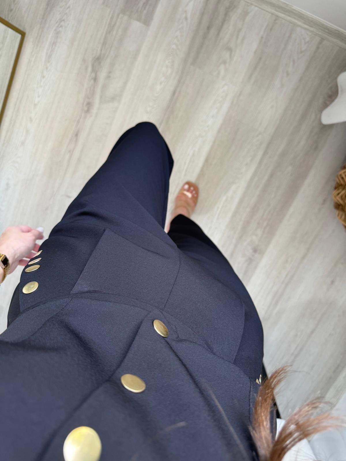 Siyah Marka Model Gold Düğmeli Yelek Pantolon Takım 4150