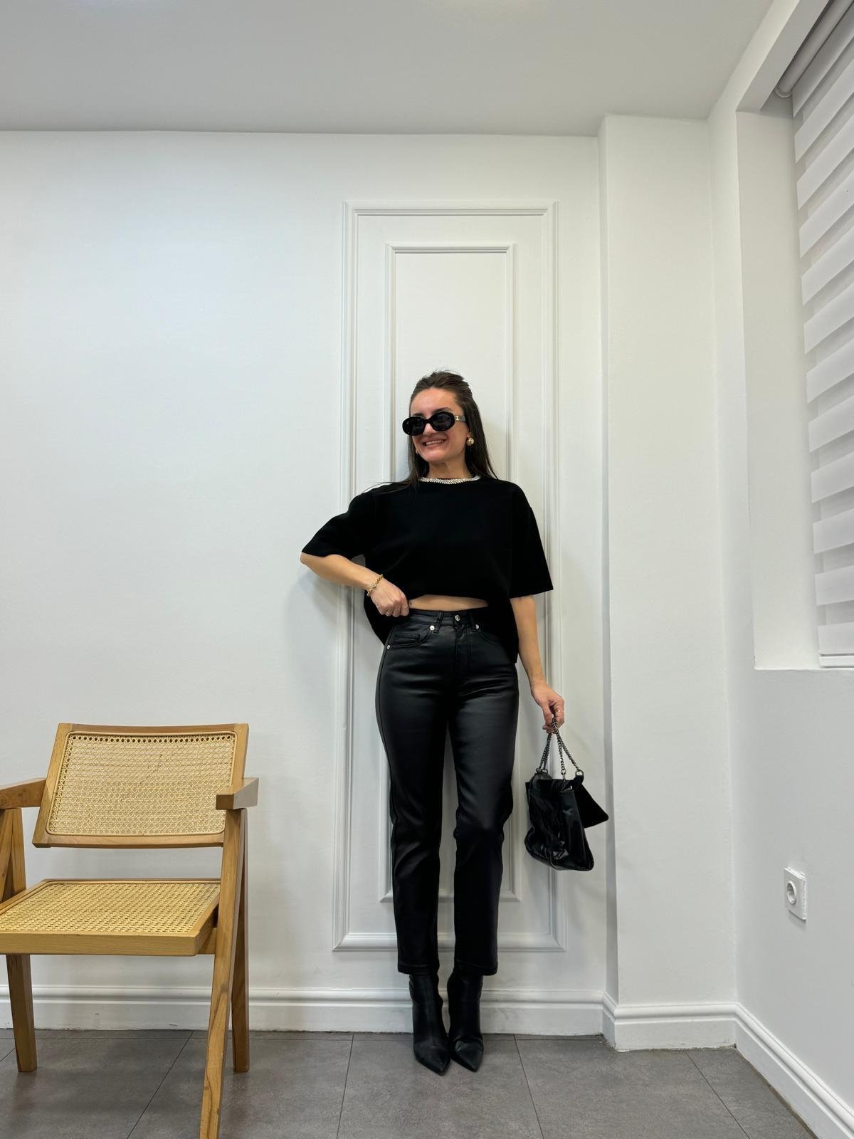 Siyah Mumlanmış Skinny Jean 1382
