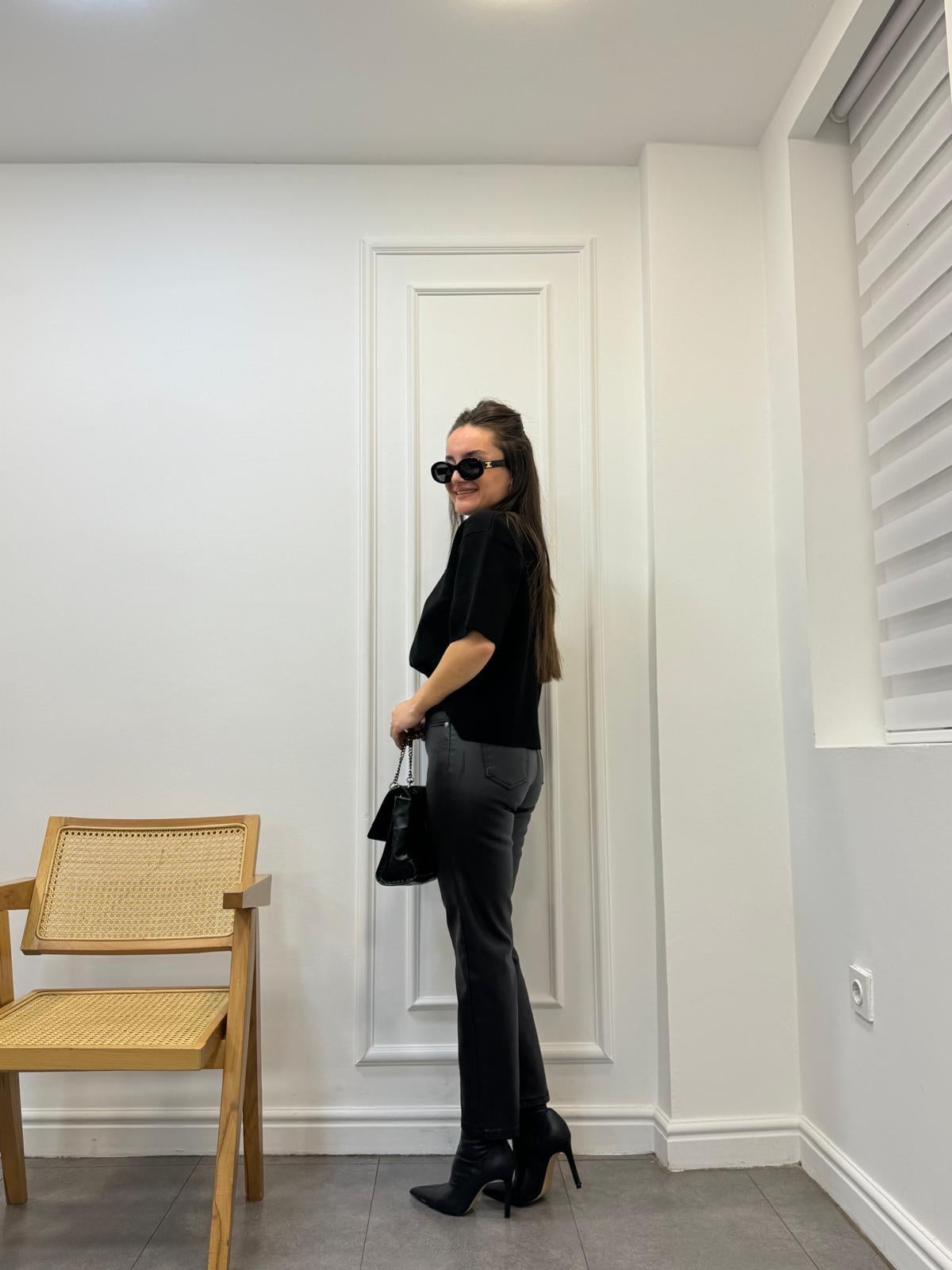 Siyah Mumlanmış Skinny Jean 1382