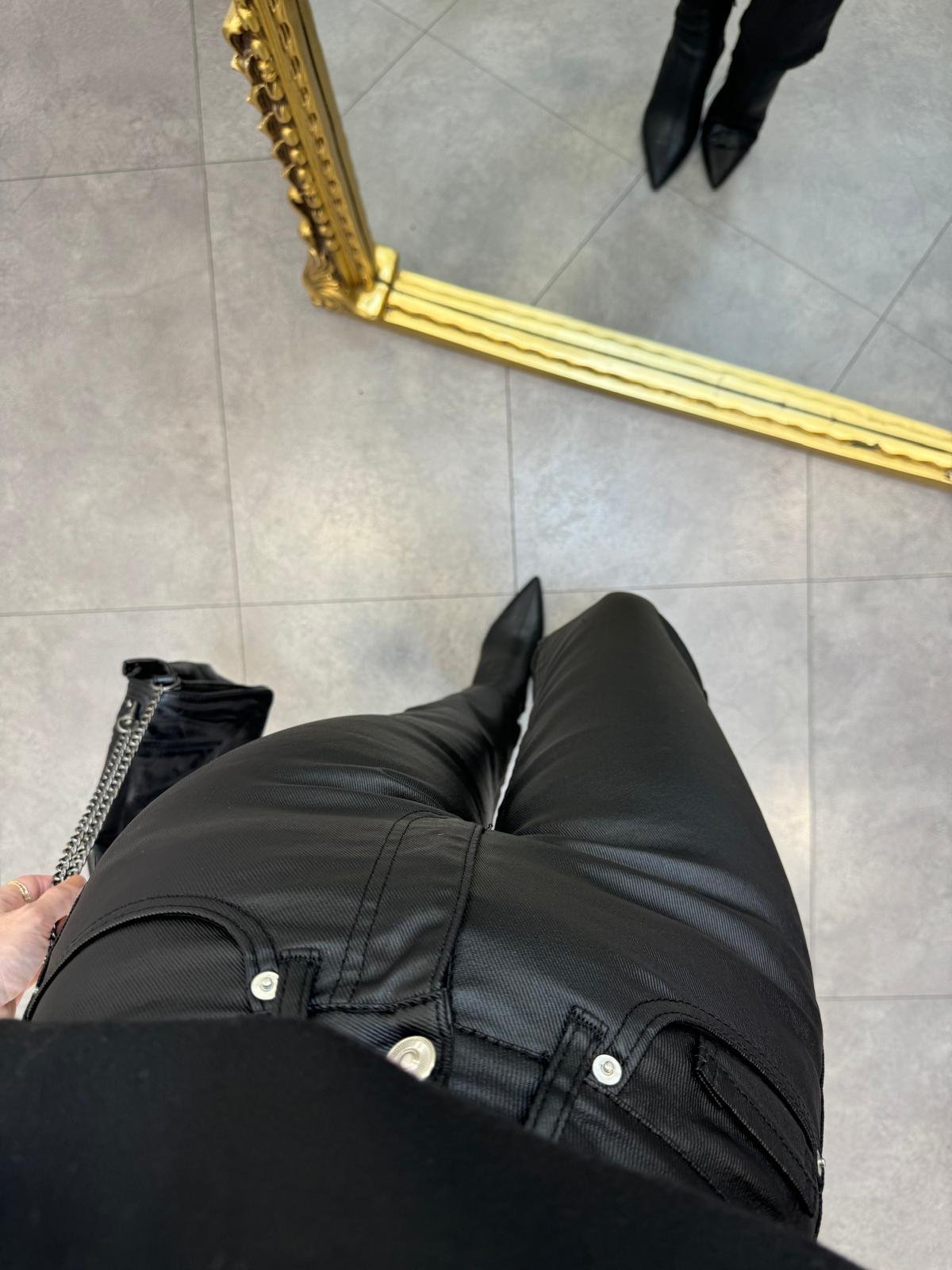 Siyah Mumlanmış Skinny Jean 1382