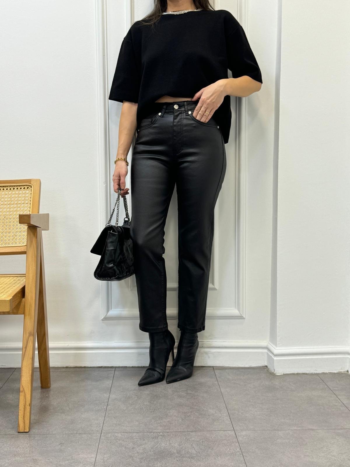 Siyah Mumlanmış Skinny Jean 1382
