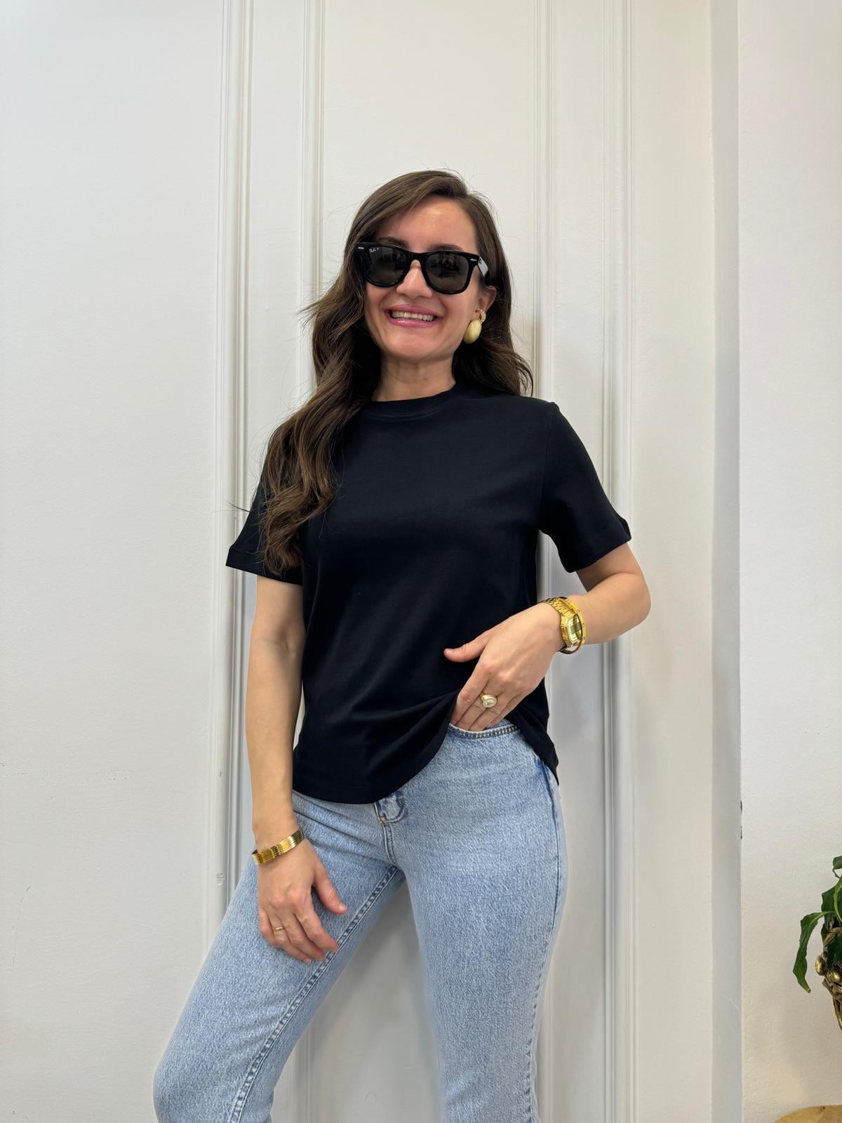 Siyah Orjinal Marka Basic Tişört 2404