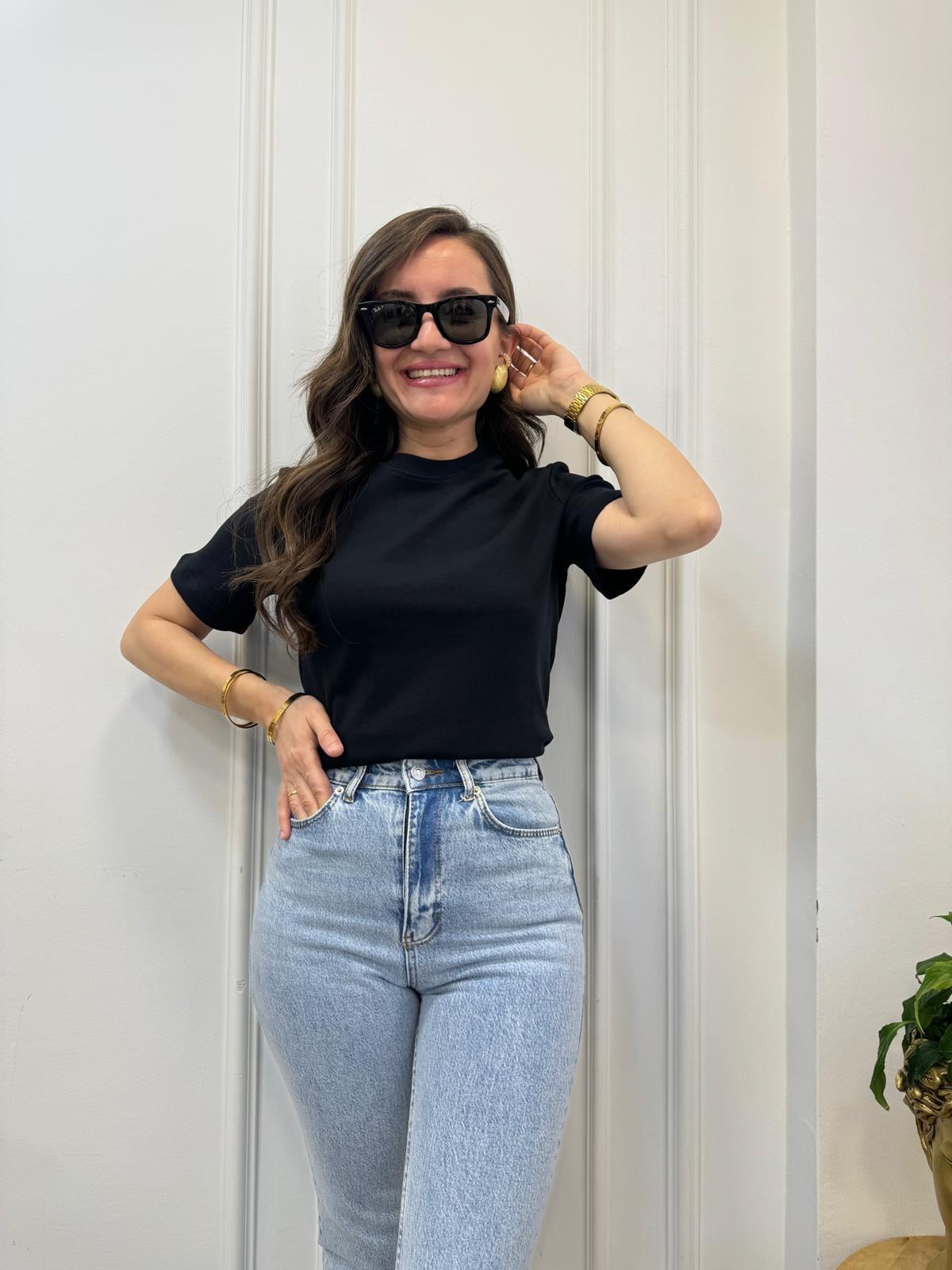 Siyah Orjinal Marka Basic Tişört 2404