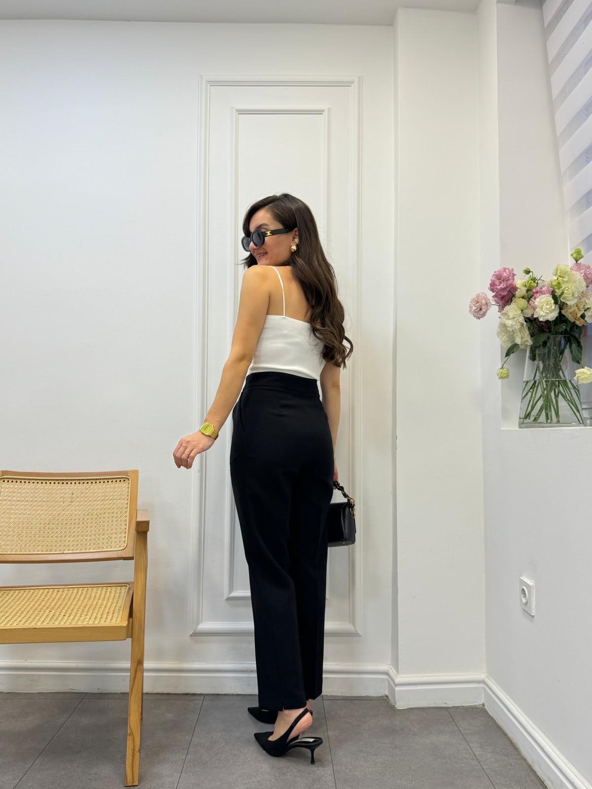 Siyah Premıum Seri Cepli Kumaş Pantolon 50947