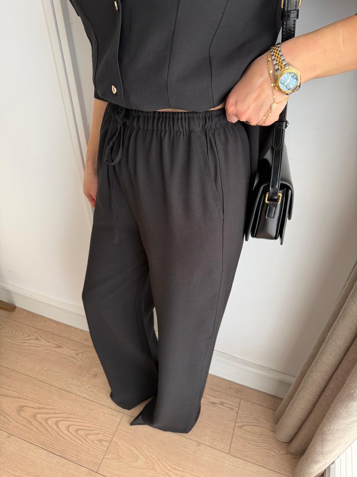 Siyah Slimfit Gömlek Pantolon Takım 8872