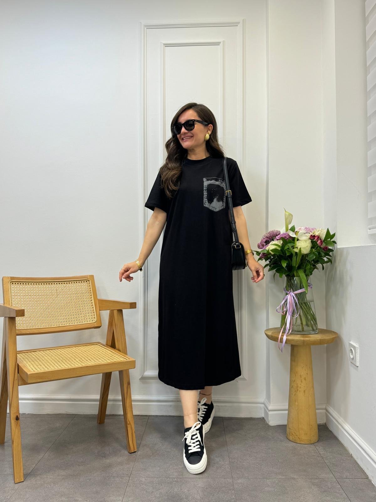 Siyah TWS Model Basic Elbise 015