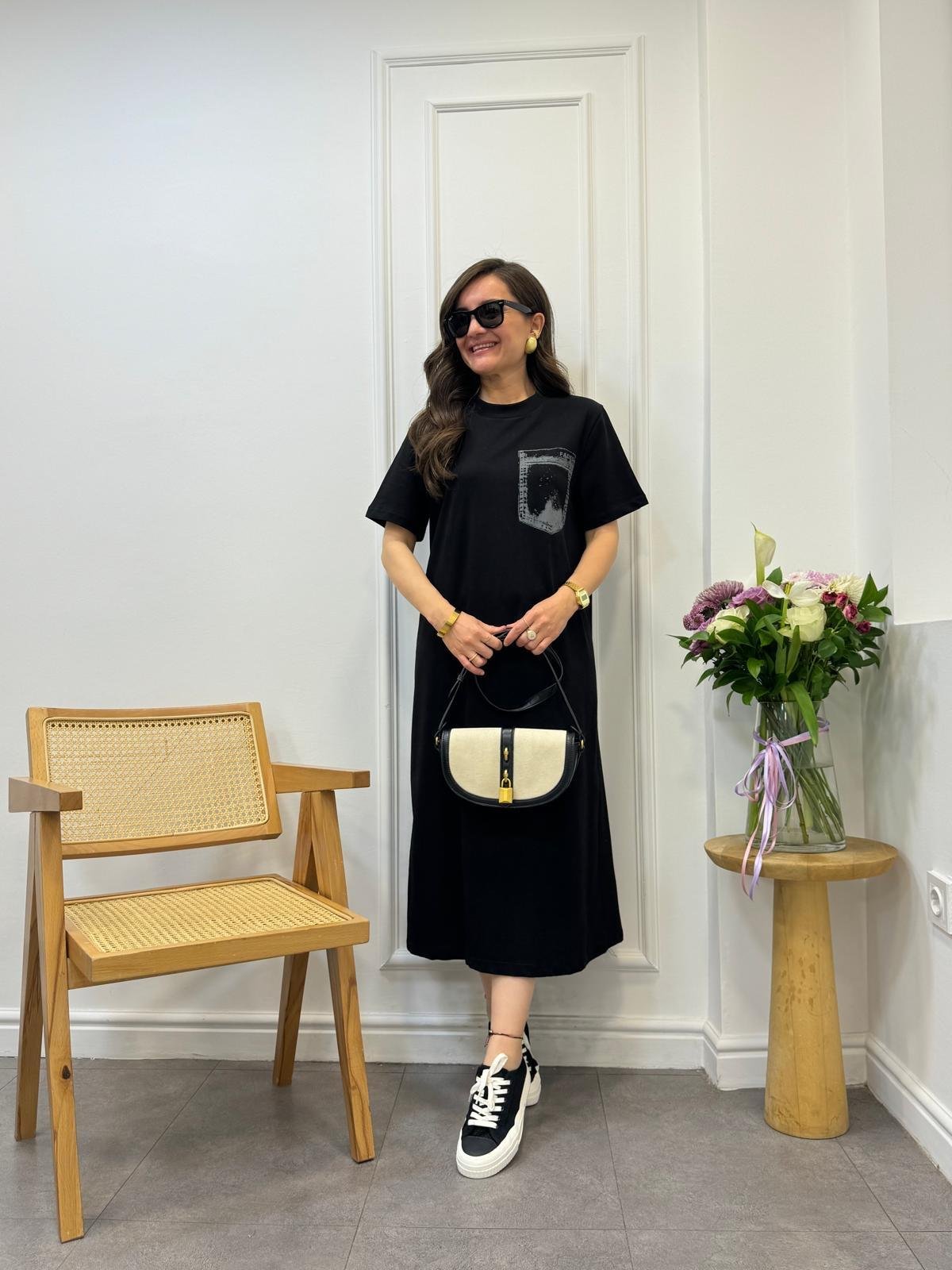 Siyah TWS Model Basic Elbise 015