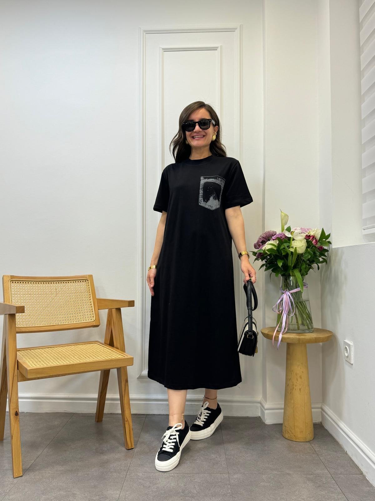 Siyah TWS Model Basic Elbise 015