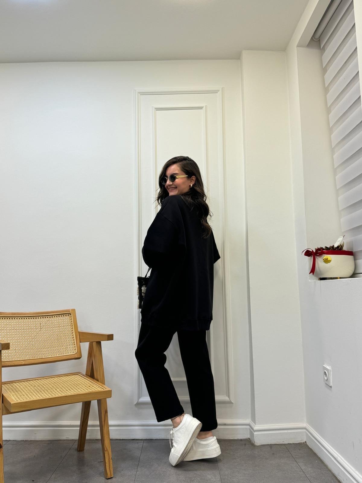 Siyah Üç İplik İkili Takım 8499