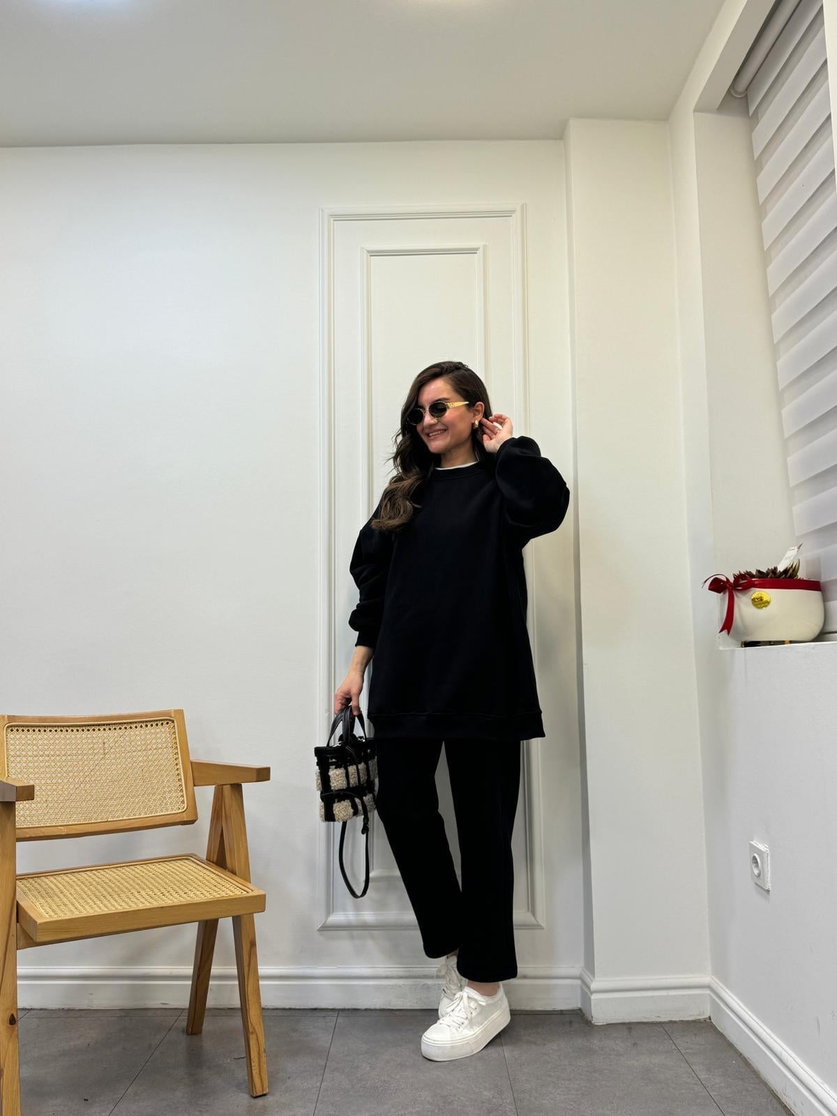 Siyah Üç İplik İkili Takım 8499