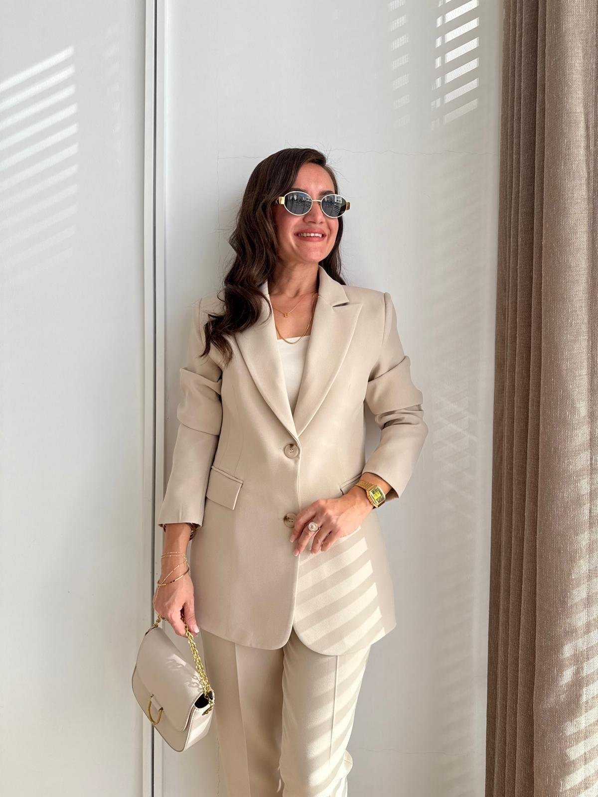 Taş Düğmeli Slimfit Blazer Ceket 7542