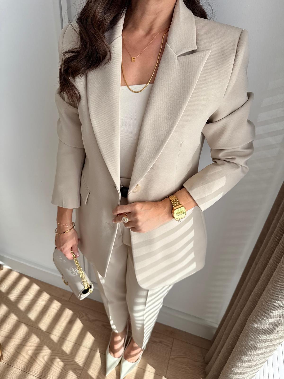 Taş Düğmeli Slimfit Blazer Ceket 7542