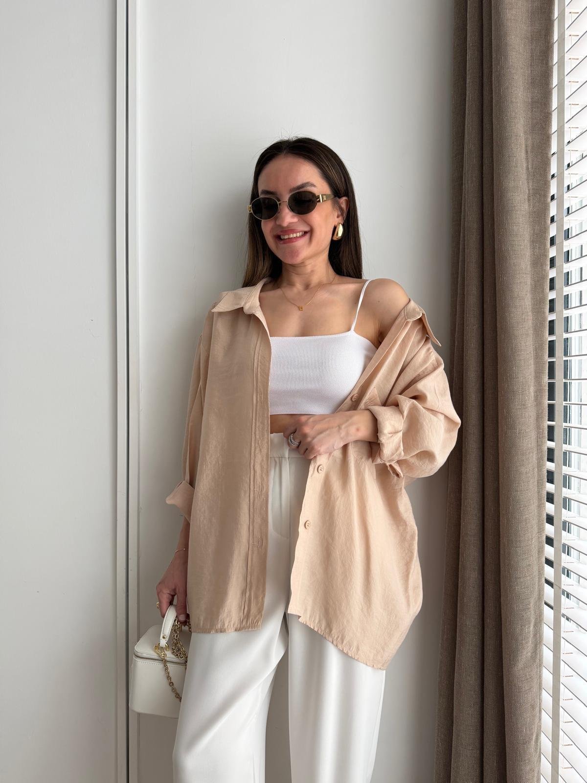 Taş Lüx Kalite Oversize Gömlek 4612