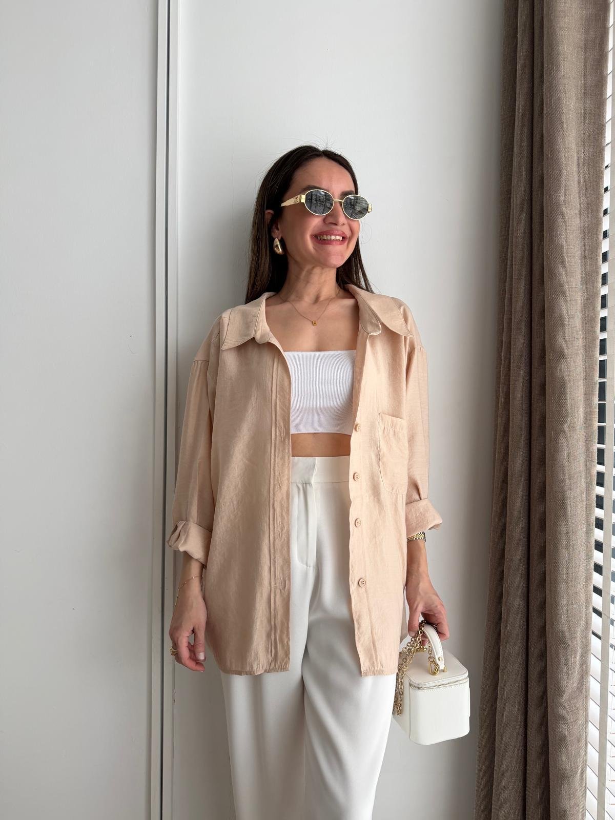 Taş Lüx Kalite Oversize Gömlek 4612