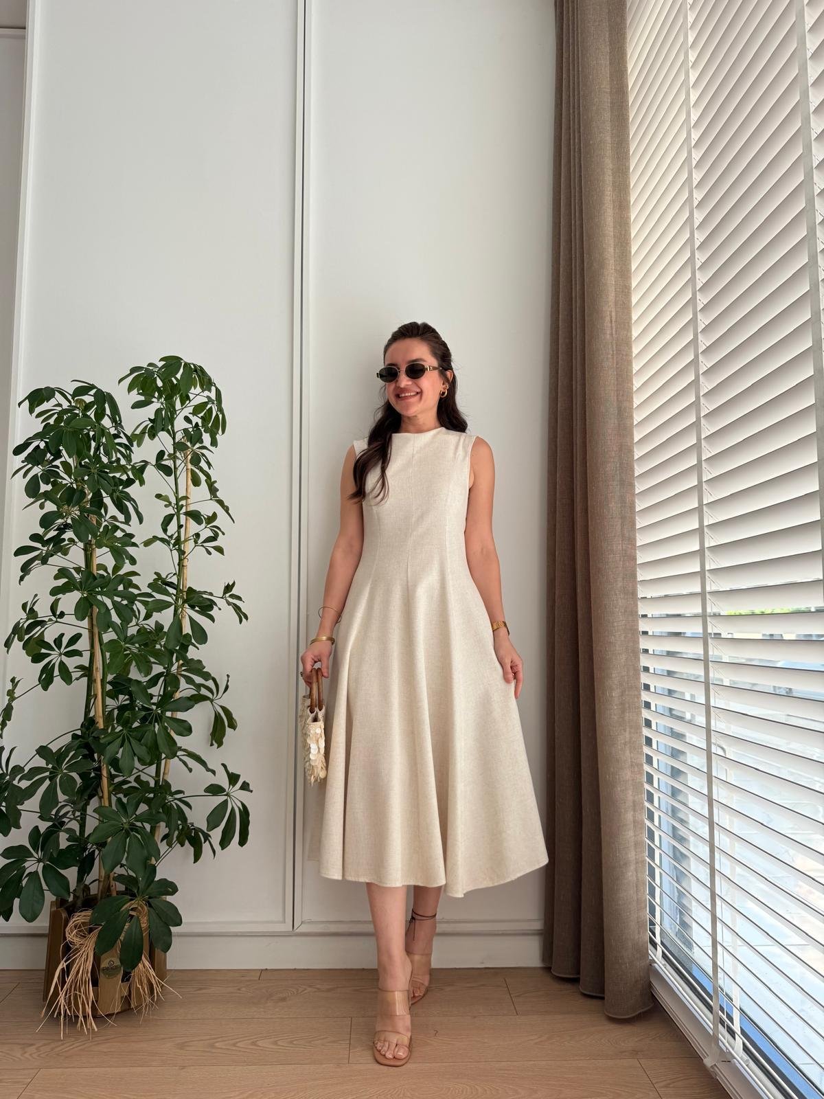 Taş Midi Boy Kloş Elbise 0426