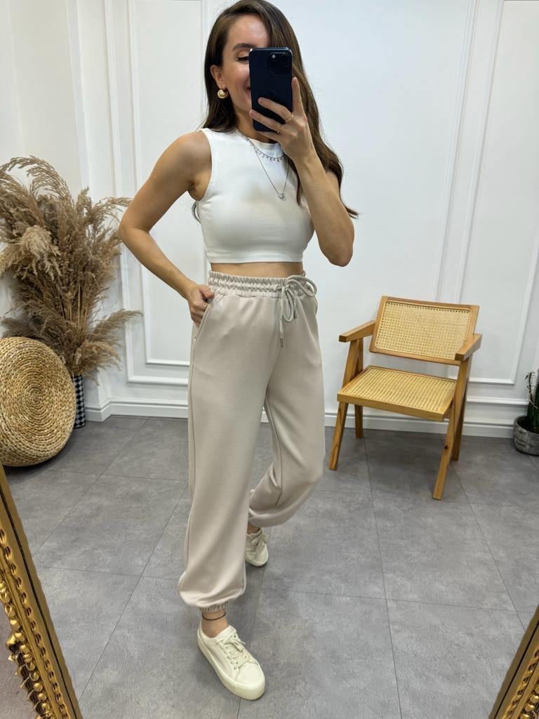 Taş Modal Kumaş Bileği Lastikli Eşofman TK03