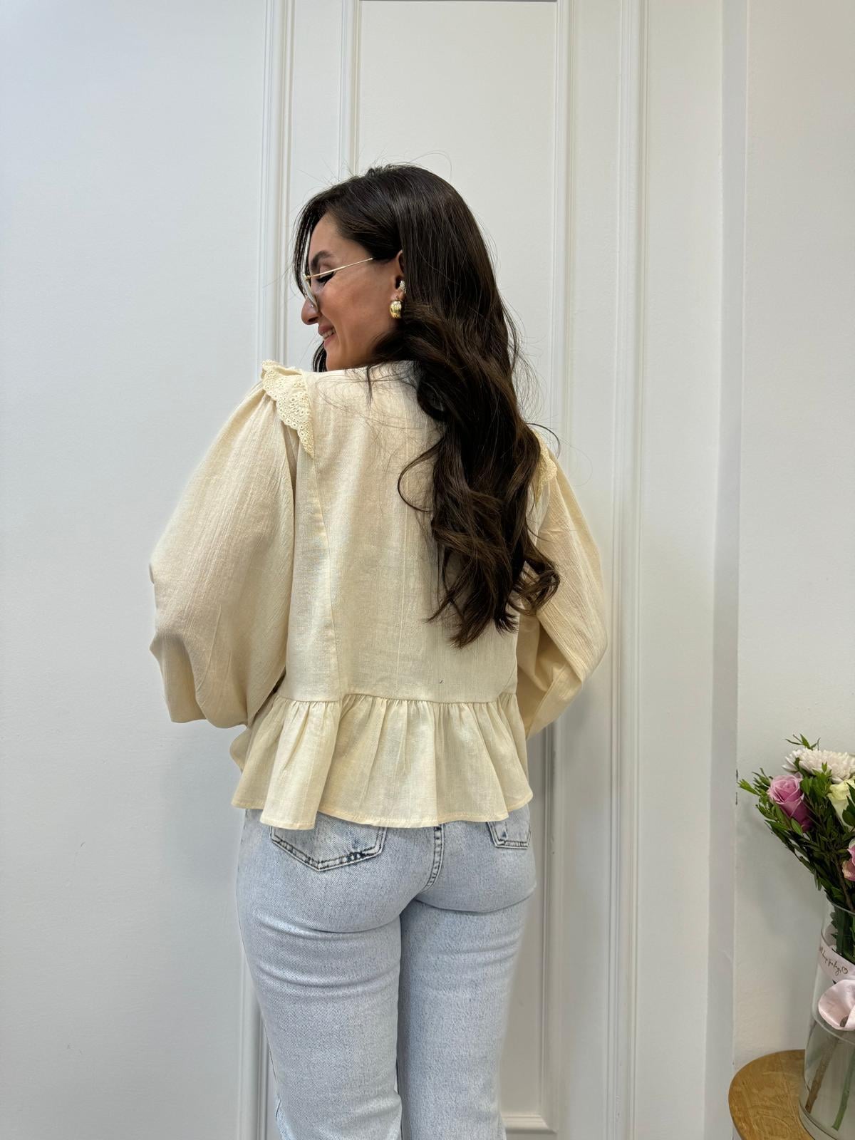 Taş Nakış İşlemeli Tasarım Bluz 1424
