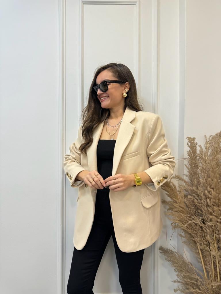 Taş Premium Kalite Düğme Detaylı Blazer Ceket 9355