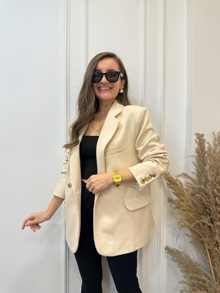 Taş Premium Kalite Düğme Detaylı Blazer Ceket 9355