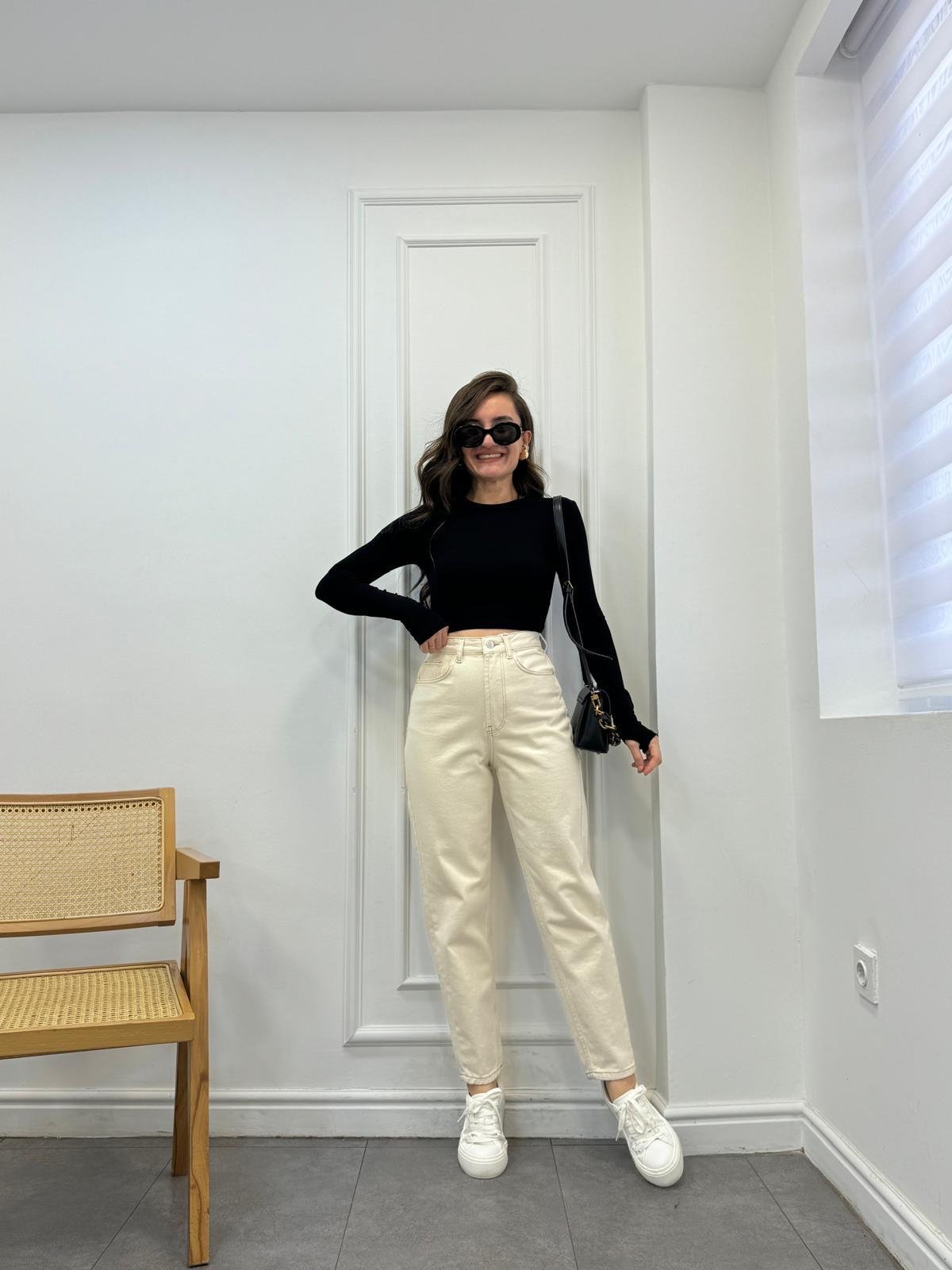 Taş Yüksek Bel Boyfriend Pantolon 24315