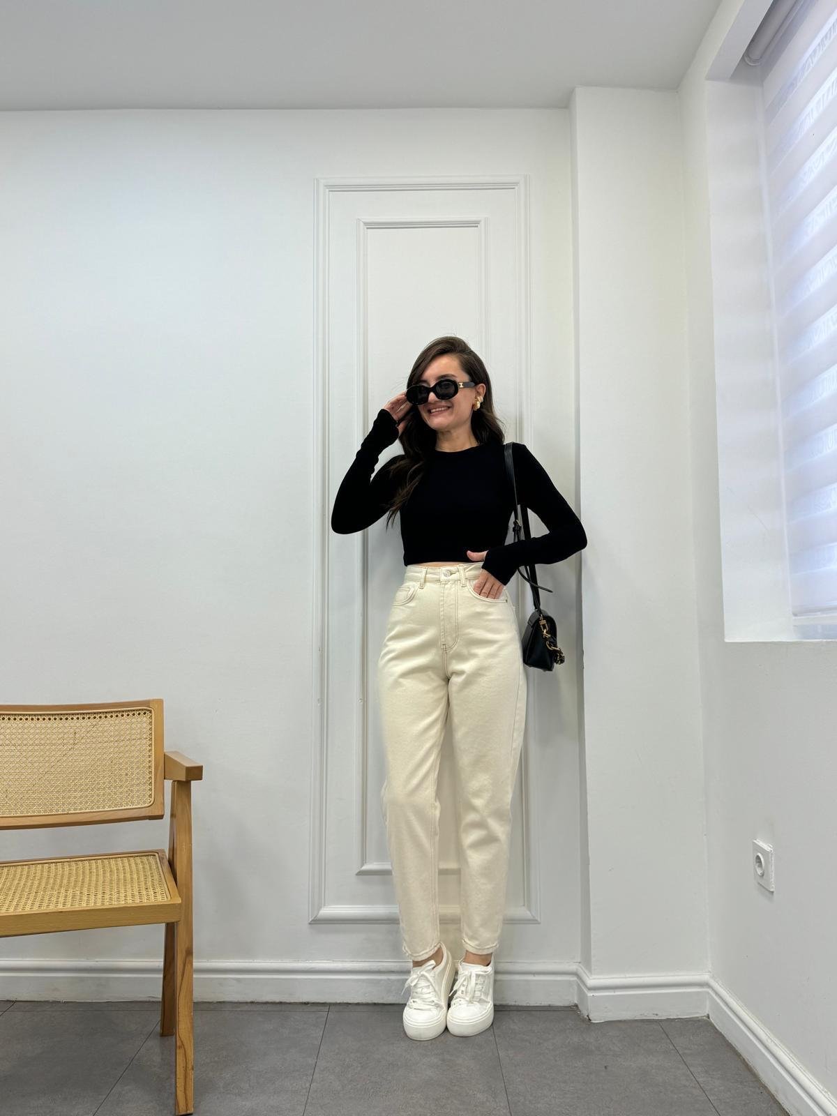 Taş Yüksek Bel Boyfriend Pantolon 24315