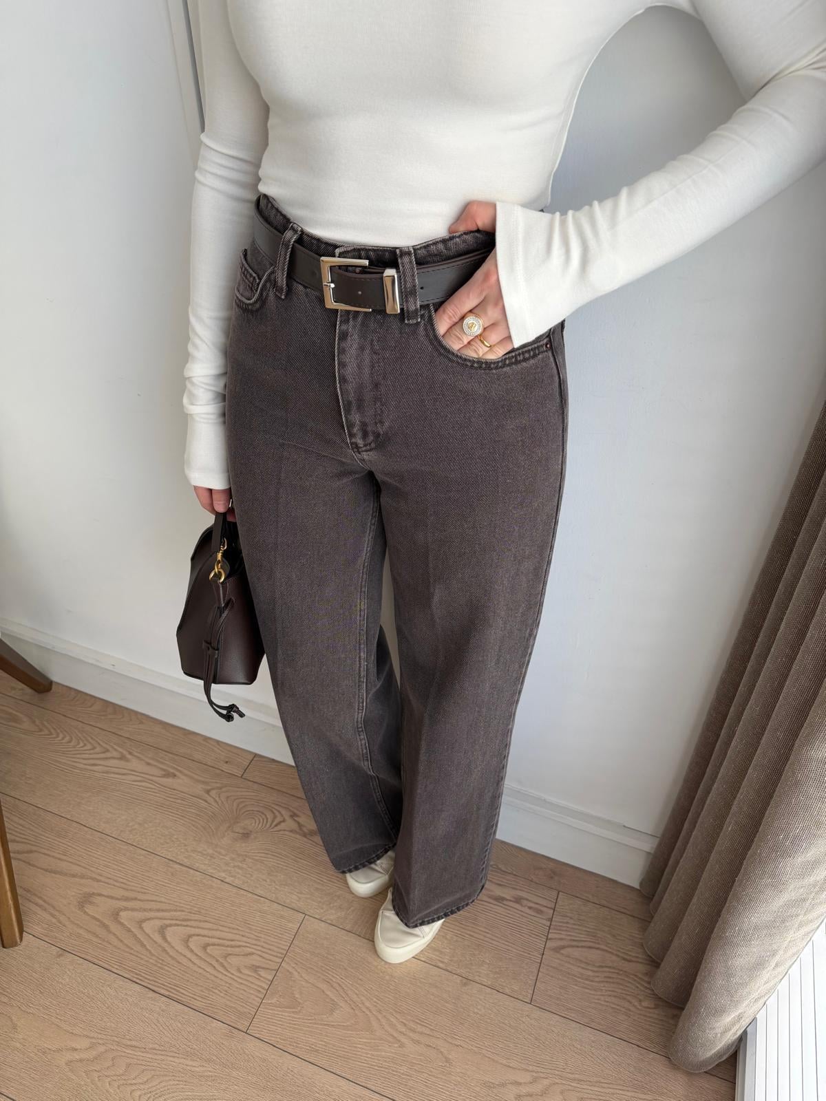 Taşlama Kahve Ütü İzli Jean D893