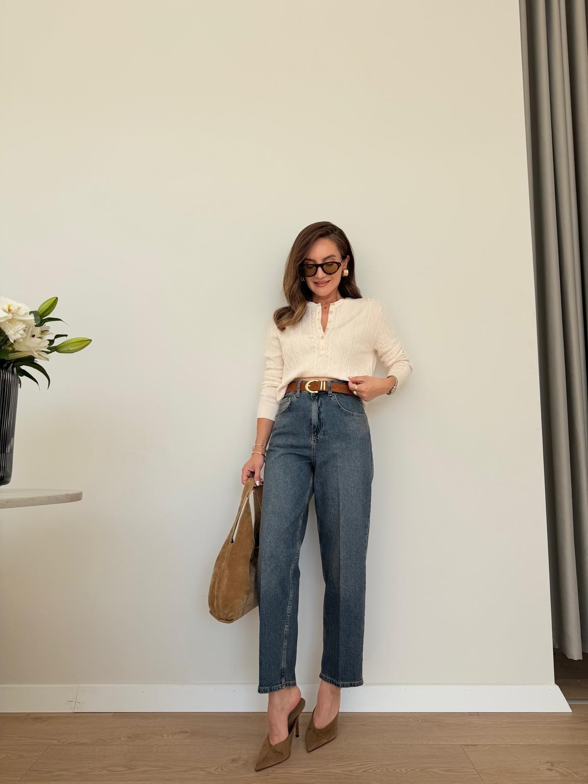 Taşlama Kemerli Baggy Jean D1087