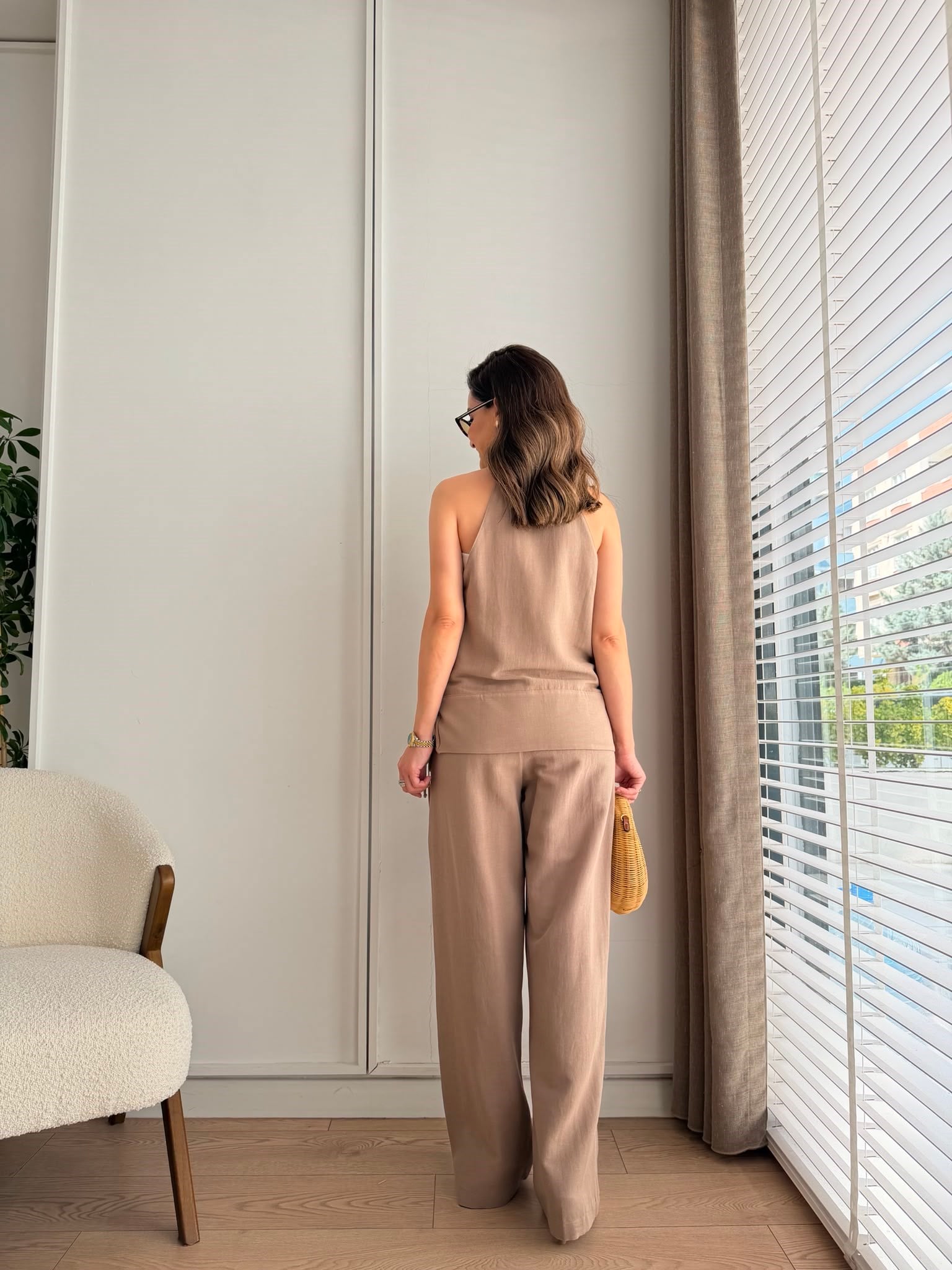 Vizon Halter Yaka Yandan Bağlamalı Kimono Takım 6027