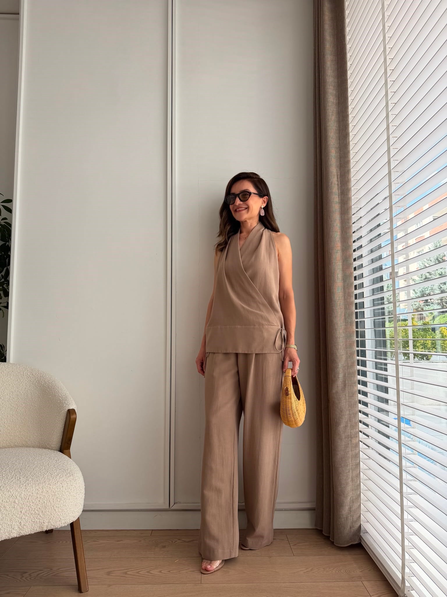Vizon Halter Yaka Yandan Bağlamalı Kimono Takım 6027