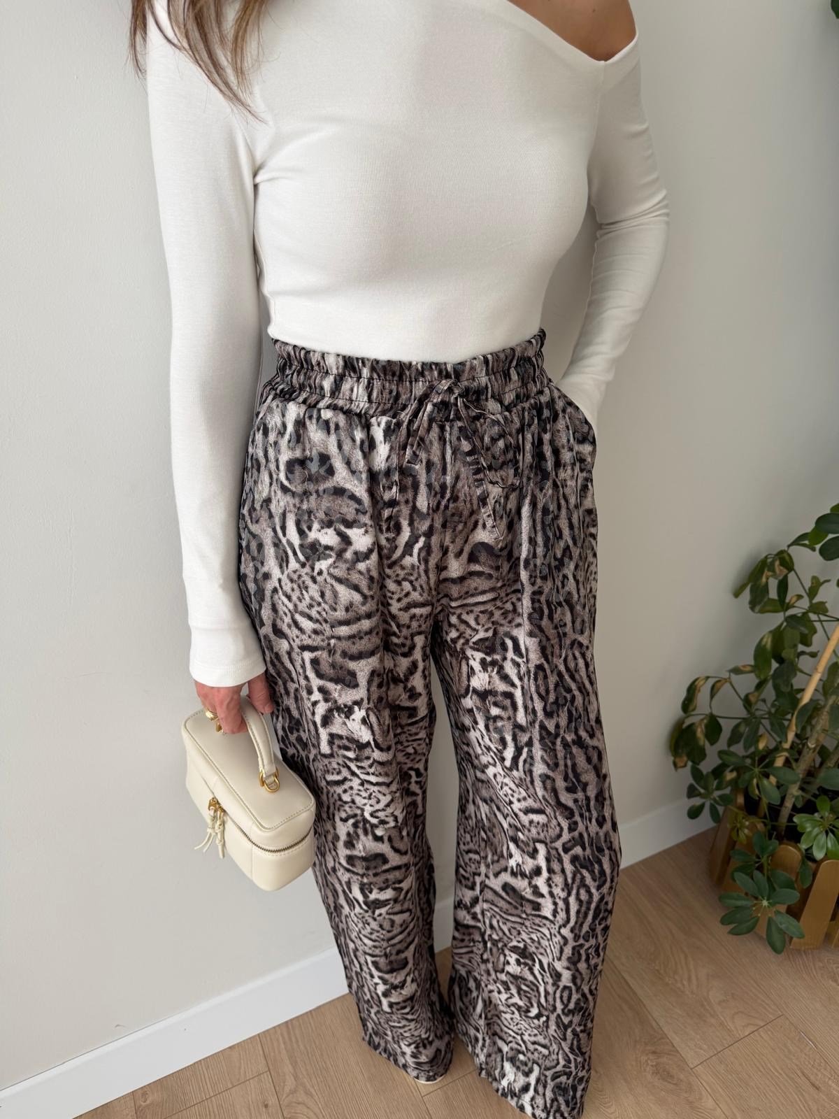 Vizon Leopar Desenli Palazzo Pantolon K060